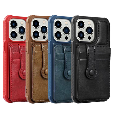 IPhone 13 Pro Max Kompatibel Casing Ponsel Kulit Vegan Slim Premium Klasik Mewah Elegan Sarung Tipis