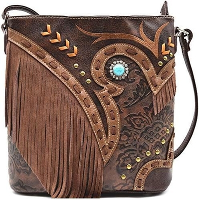 Western Cowgirl Fashion Gaya kulit FRIENCH crossbody tas tangan wanita dompet negara setiap hari tas bahu