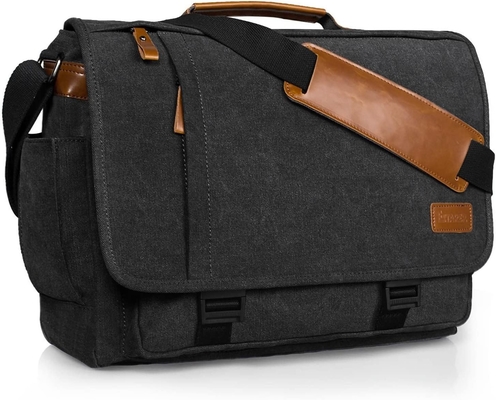 STARER MEN MESSENGER BAG 15,6 inci, tahan air kanvas komputer tas tas kerja, laptop bahu tas briefcase tas