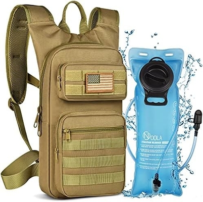 Tas ransel hidrasi dengan kandung kemih air TPU 3L, Tas ransel air Molle Taktis untuk pria Wanita, Paket hidrasi untuk hiking