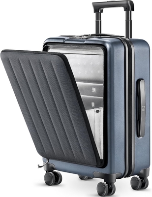 Bagasi 22 X 14 X 9 Maskapai Penerbangan Disetujui, Bagasi 20 inci dengan kompartemen laptop depan, Roda Spinner Ganda, PC Hardsided