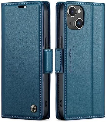QLTYPRI Penutup Dompet untuk iPhone 13/14, pemegang slot kartu kredit untuk perlindungan tahan kejut dari casing telepon