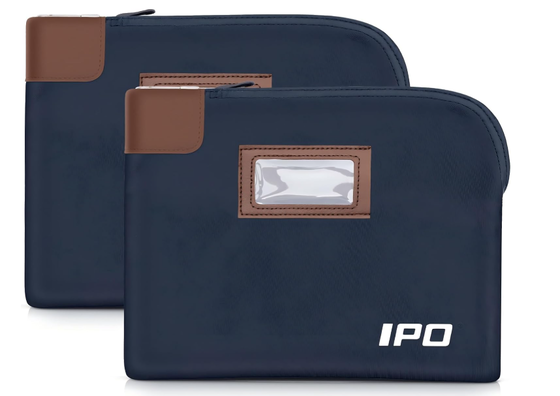 IPO Waterproof Cash Bag with Key Lock, 2 Pack Money Pouch Tas Deposit Bank, 11 x 8.6 Inch, Aksesoris Kunci Pria & Wanita Kantong untuk Uang Tunai, Kantong Uang Perjalanan Portable Melindungi Paspor, Barang Berharga