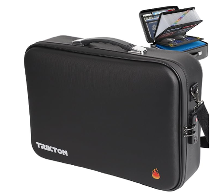 XXL Legal-Size Fire & Water-Resistant Document Box dengan TSA Lock - Hard-Shell Case (17×13×6 in) Hard Case File Organizer untuk Dokumen Penting, Laptop, Paspor, Wasiat & Sertifikat