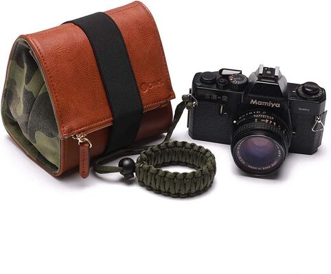 CANPIS Case Kamera Tanpa Cermin, Tas Kamera Kulit Kecil Kantong Lensa, Tas Perjalanan Fotografi, Kantong Penyimpanan Outdoor
