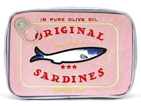 Cessfle Kaleng Sardines Makeup Bag, lucu Sardine Tin Fish Tas Kosmetik, Creative Cute Makeup Bag Kawaii Pencil Case Bag, Coquette Make Up Bag untuk Wanita
