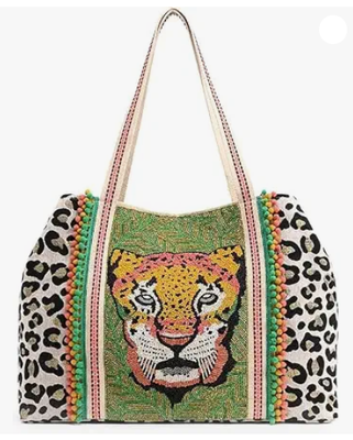 Amalfi Beaded Tote Bag for Women || Coastal Beach Tote || Hand-Beaded Summer Handbag