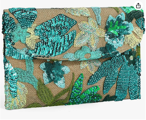 Perhiasan Sequin Tas Manik-manik Kupu-kupu Bunga Manik-manik Kupu-kupu Kupu-kupu Malam Bunga untuk Wanita