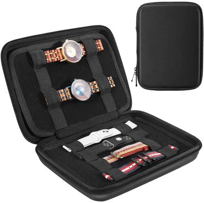 CE 1680D Polyester EVA Watch Carry Case, Logo Cetak Layar Sutra