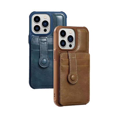 IPhone 13 Pro Max Kompatibel Casing Ponsel Kulit Vegan Slim Premium Klasik Mewah Elegan Sarung Tipis