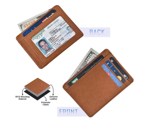 Dompet Kulit Pria Slim Card Case RFID Blocking Smart Minimalist
