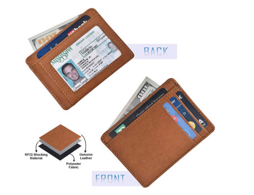 Waterproof kulit dompet ukuran 10cm x 7cm x 1.5cm dibuat dalam sempurna untuk mengatur kartu dan uang tunai dengan aman