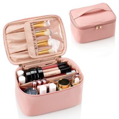 Tas Penyimpanan Kosmetik Multi-lapis Dengan Kantong Jaring, Tahan Air, Portabel dan Ringan untuk Kemudahan Membawa
