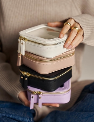 Tas Kosmetik Kecil untuk Tas Tas Mini Makeup Bag untuk Sekolah Cute Clear Make Up Bag untuk Perjalanan Tiny Kulit Putih Make Up O