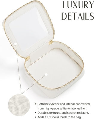 Tas Kosmetik Kecil untuk Tas Tas Mini Makeup Bag untuk Sekolah Cute Clear Make Up Bag untuk Perjalanan Tiny Kulit Putih Make Up O