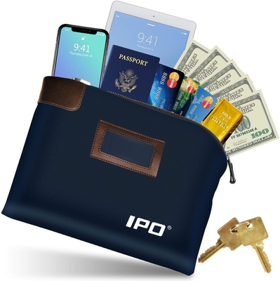 Kantong uang tahan air dengan kunci dan 2 kunci, 11 x 8.6 inci, Kantong dokumen kanvas, Kantong deposit uang bank dengan ritsleting,