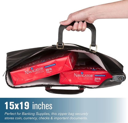 Amazon hotsales Waterproof Cash Bag dengan Kunci dan 2 Kunci, Kunci Kantong Kurir dengan Genggam