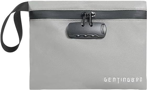 Tas uang dengan kunci KaAutoler tahan api dan tahan air Tas uang dengan penutupan ritsleting tahan api Kotak aman Kantong uang Locki