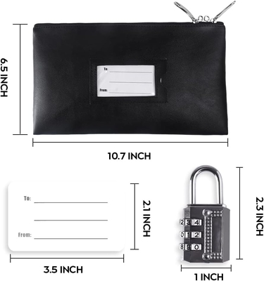 Tas Uang Panas dengan Kunci, Tas Bank Kunci, Tas Uang untuk Uang Tunai, Tas Waterproof untuk Uang Tunai Dengan Zipper, untuk Uang Tunai, Seluler