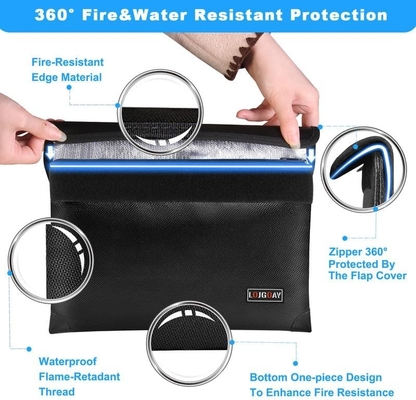 Tas Dokumen Bintang Api - dengan 5200 ° F Terisolasi, Waterproof Tas Bintang Api dengan Zipper, 8 Lapisan Bahan Fungsional