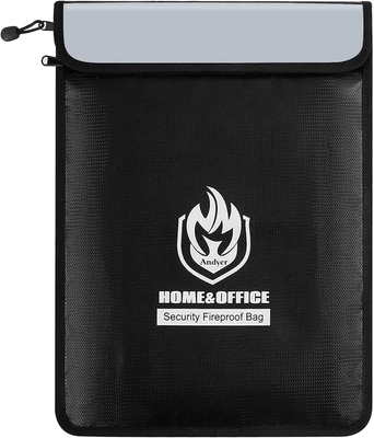 Bag dokumen tahan api dua kantong (2000°F), 15 ¢ x 11 ¢ Waterproof Fireproof Bag dengan Zipper, Waterproof