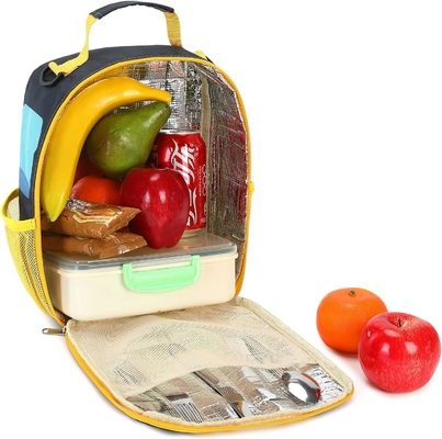 Kids Lunch Box for School Girls Boys Insulated Lunch Bags with Shoulder Strap Reusable Lunch Cooler Tote untuk Travel Pini