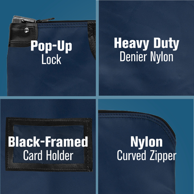 Laminated NYLON HIPAA LOCKING COURIER BAGES WITH CARDHOLDER - 19W X 15H - Siap untuk kapal