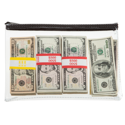1 COLOR DIPRINTED - VINYL CLEAR ZIPPER BAG - 12W X 8H - QUICK-SHIP