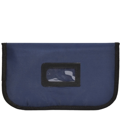 Split coin bag navy blue nylon clutch tas tahan air - siap untuk kapal - custom made