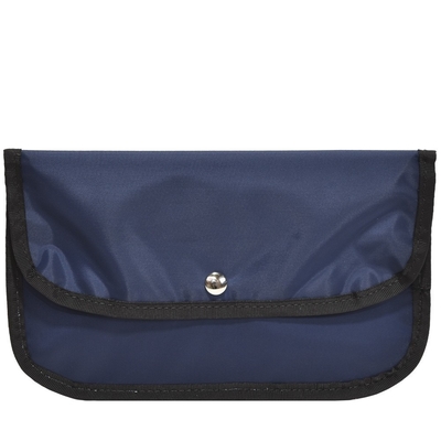 Split coin bag navy blue nylon clutch tas tahan air - siap untuk kapal - custom made