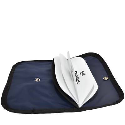 Split coin bag navy blue nylon clutch tas tahan air - siap untuk kapal - custom made