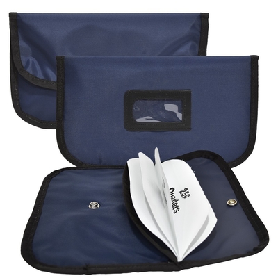 Split coin bag navy blue nylon clutch tas tahan air - siap untuk kapal - custom made