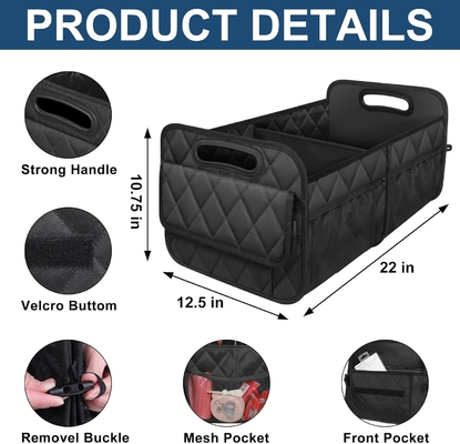 Pengorganisir bagasi mobil untuk SUV, Pengorganisir mobil dan penyimpanan dengan 6 kantong, Aksesoris mobil untuk wanita / pria 50LWaterproof