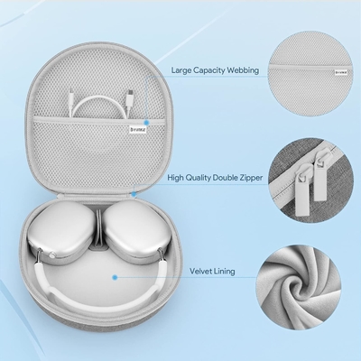 Smart Case untuk Apple AirPods Max Mendukung Mode Tidur, Hard Organizer Portable Carry Travel Cover Storage Bag