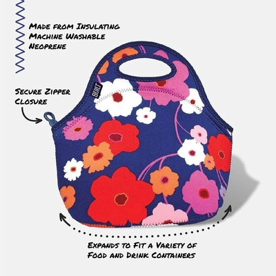 Built Gourmet Getaway Soft Neoprene Lunch Tote Bag - Ringan, Terisolasi dan Dapat Digunakan Lagi, Satu Ukuran, Hitam