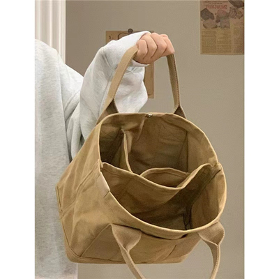 2024 NEW HIGH-END SENSE OF NICHE DESIGN Canvas TOTE BAG tas wanita mode semua vintage tunggal bahu tas crossbody