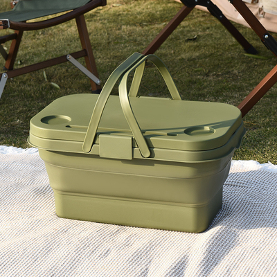 Outdoor Spring Camping COLLAPSABLE Storage Box Folding Table PICNIC PORTABLE Storage Basket Basket datang dengan
