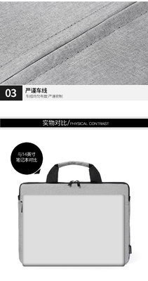 Tas Laptop 14/15.6-inci Tas Tangan Tepal Buktinya, Buktinya dan Buktinya Kertas Komputer