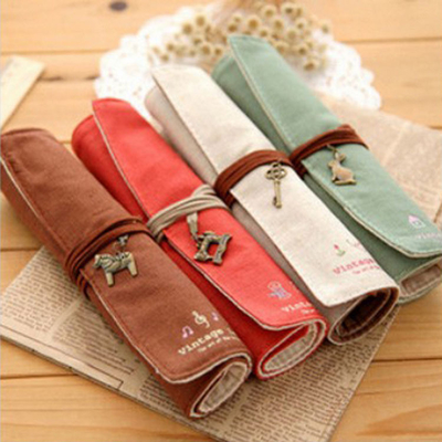Fresh AND FASHIONABLE Kapasitas besar PEN BAG PENCIL KASE Sederhana Kreatif Junior SMA Laki-laki dan Wanita kanvas pensil