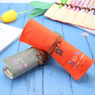 Fresh AND FASHIONABLE Kapasitas besar PEN BAG PENCIL KASE Sederhana Kreatif Junior SMA Laki-laki dan Wanita kanvas pensil
