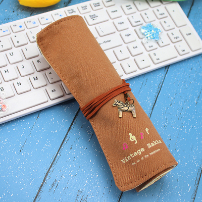 Fresh AND FASHIONABLE Kapasitas besar PEN BAG PENCIL KASE Sederhana Kreatif Junior SMA Laki-laki dan Wanita kanvas pensil
