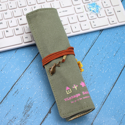 Fresh AND FASHIONABLE Kapasitas besar PEN BAG PENCIL KASE Sederhana Kreatif Junior SMA Laki-laki dan Wanita kanvas pensil