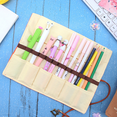 Fresh AND FASHIONABLE Kapasitas besar PEN BAG PENCIL KASE Sederhana Kreatif Junior SMA Laki-laki dan Wanita kanvas pensil