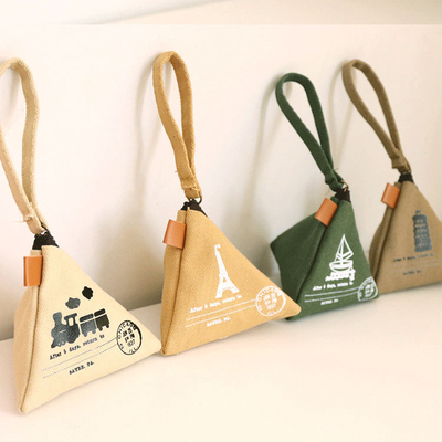 Pribadi Kreatif Retro ZONGZI Koin Dompet Wanita MINI Kanvas Seni Cute Koin Tas Kunci Tas