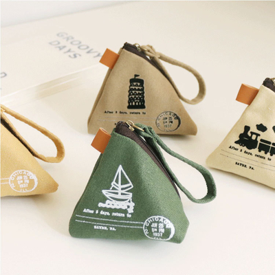 Pribadi Kreatif Retro ZONGZI Koin Dompet Wanita MINI Kanvas Seni Cute Koin Tas Kunci Tas