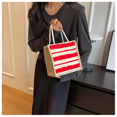 TOTE BAG CANVAS BAG CANVAS GIRL TOTE INS PORTABLE BENTO LUNCH BOX WORK baru dicetak
