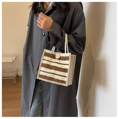 TOTE BAG CANVAS BAG CANVAS GIRL TOTE INS PORTABLE BENTO LUNCH BOX WORK baru dicetak