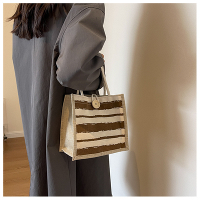 TOTE BAG CANVAS BAG CANVAS GIRL TOTE INS PORTABLE BENTO LUNCH BOX WORK baru dicetak