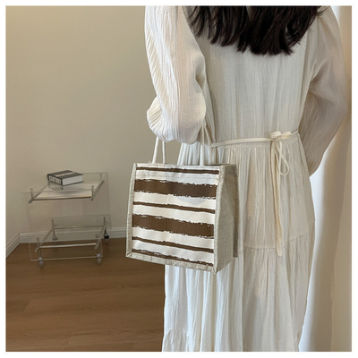 TOTE BAG CANVAS BAG CANVAS GIRL TOTE INS PORTABLE BENTO LUNCH BOX WORK baru dicetak