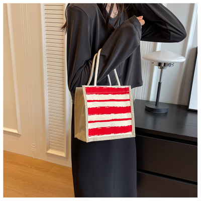 TOTE BAG CANVAS BAG CANVAS GIRL TOTE INS PORTABLE BENTO LUNCH BOX WORK baru dicetak
